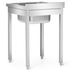 Table inox avec évier 1 bac 60x60x85 à visser | FORGAST FG15334