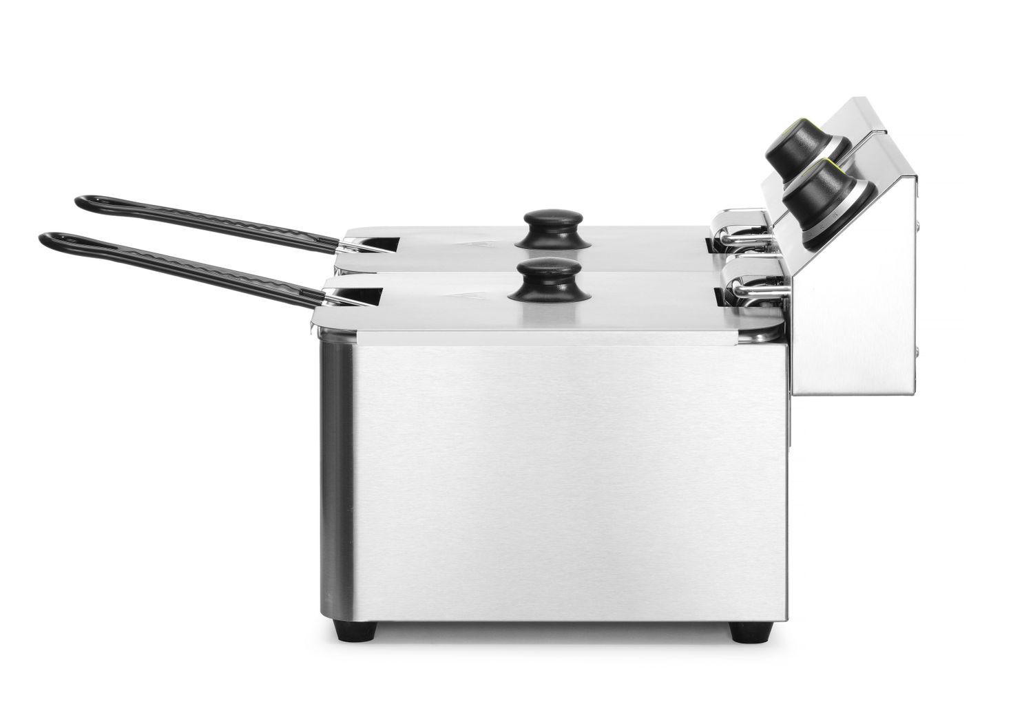 Friteuse électrique Kitchen Line à 2 cuves, 2x8 L, zone froide, 2x3,5 kW | HENDI 205839