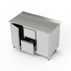 Table de travail en acier inoxydable avec 2 placards et bloc de 2 tiroirs 130x70x85 cm | FORGAST