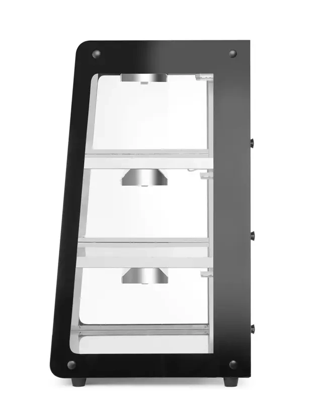 Vitrine chauffante de comptoir, noire, 230 V/500 W, 120 l | HENDI 273760