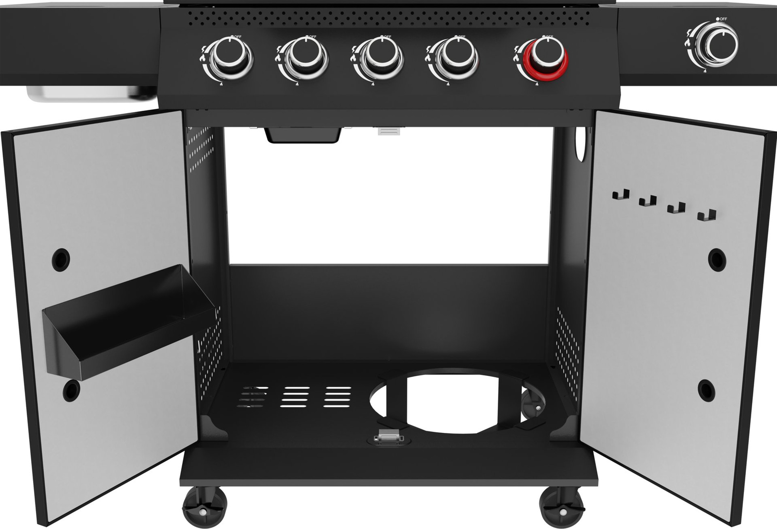 Grill à gaz 5+1 19 kW noir | YATO YG-20031