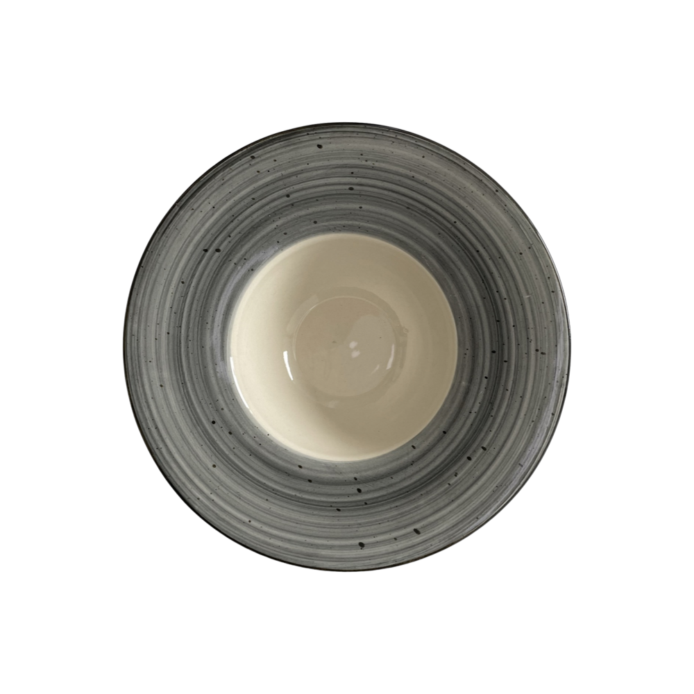 Assiette à pâtes Still Rustic grise 23 cm | KERA CERAMIKA 14.10/R.GRIS
