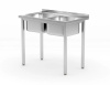 Table avec évier à 2 bacs, 100x60x85 cm | HENDI 817049
