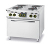 Cuisinière de restauration électrique 4-plaques avec four, 13,4 kW, 400 V | HENDI 225936