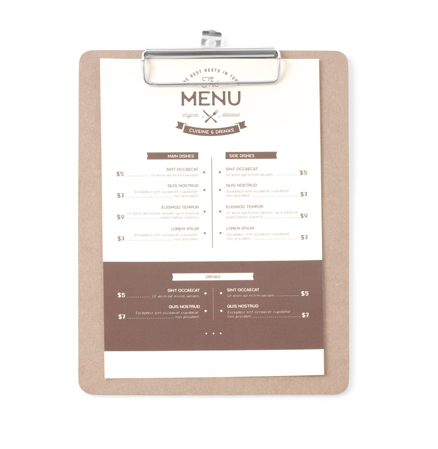 Sous-main pour carte de menu 18,5x24,5 cm | HENDI 664162