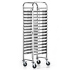 Chariot pliable en acier inoxydable pour le transport de bacs GN | FORGAST FG01101