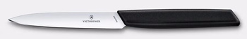 Couteau à légumes et à fruits Swiss Modern, lame lisse 10 cm, noir | VICTORINOX 6.9003.10