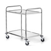 Chariot de service en acier inoxydable à 2 étagères pliable | FORGAST FG01002