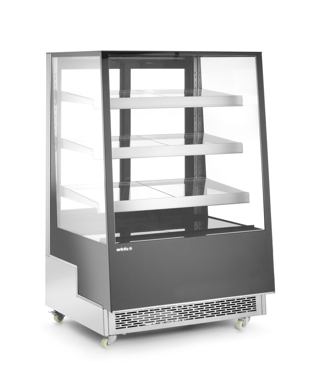 Vitrine réfrigérée à 3 étagères, 500 l, LED, noire, refroidissement dynamique | ARKTIC 233443