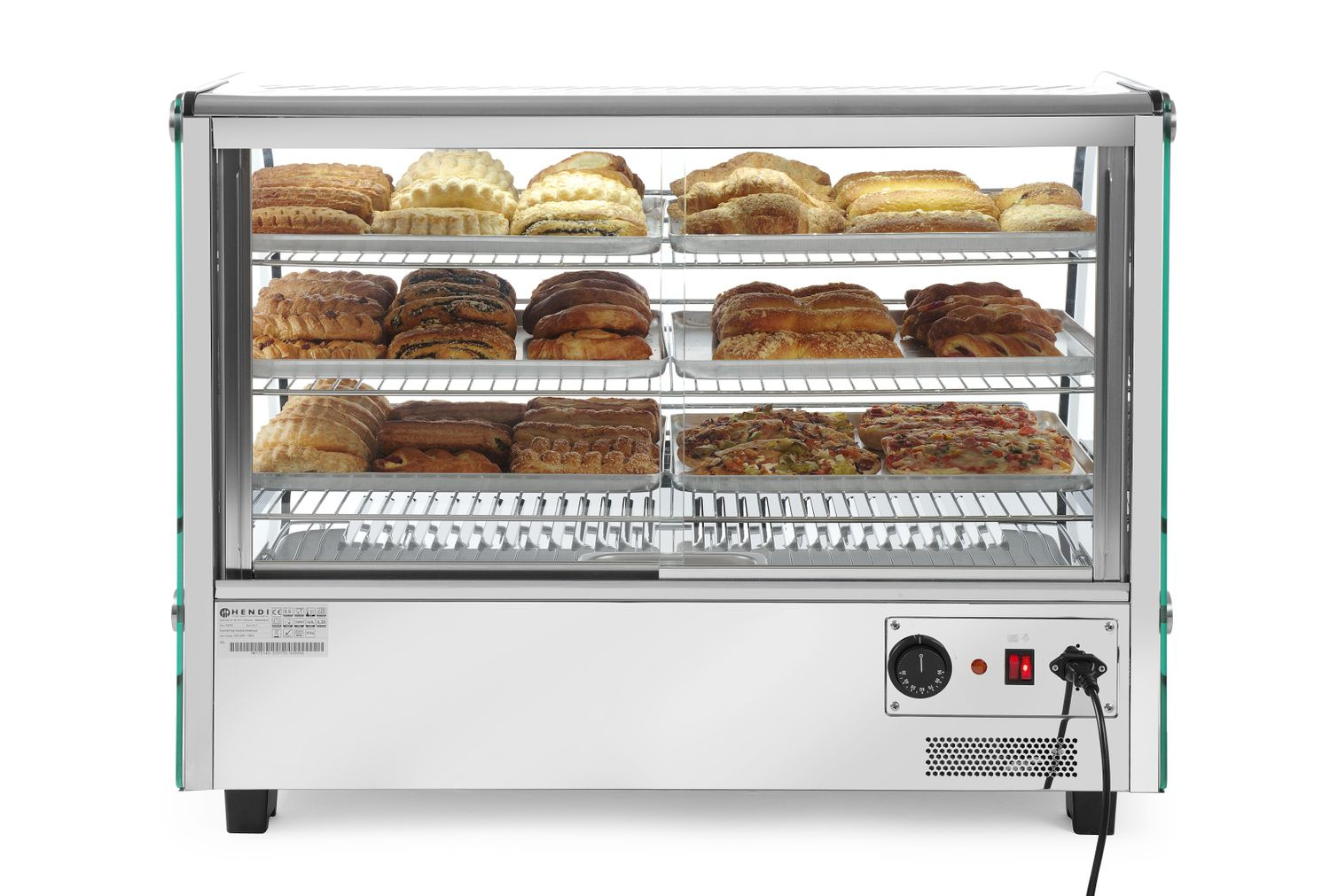 Vitrine chauffante réglable 160 l, 1,5 kW, 230 V | HENDI 233733