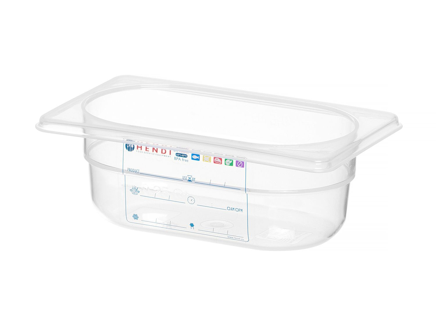 Conteneur GN 1/9 prof. 6,5 cm en polypropylène HACCP | HENDI 880562