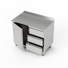 Table de travail inox avec placard et bloc de 3 tiroirs 90x60x85 cm | FORGAST