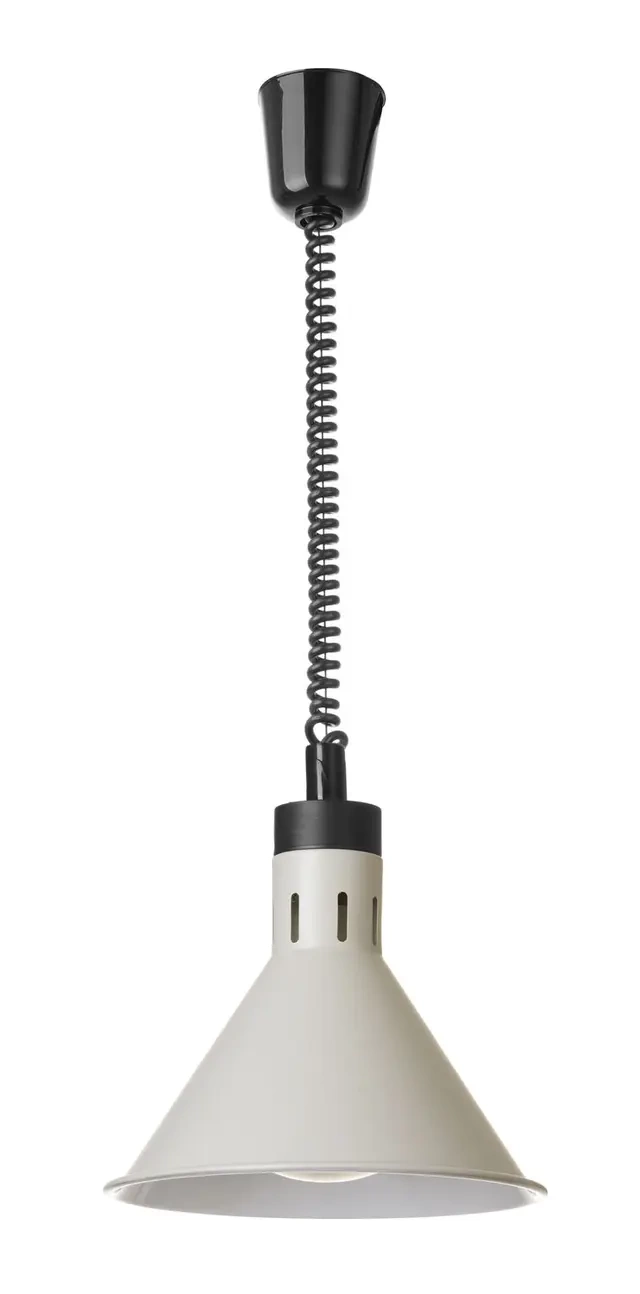 Lampe chauffante suspendue pour plats, conique, beige, 230V/250W | HENDI 273777