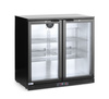 Réfrigérateur de bar pour boissons 228 l, aluminium, noir, 2-10°C | HENDI 235829