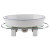 Chauffe-plat de table à bougies chauffe-plat, métal chromé, verre | APS 35065