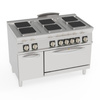 Cuisinière électrique professionnelle 6 plaques carrées avec four GN 2/1 | TECNOINOX 716192