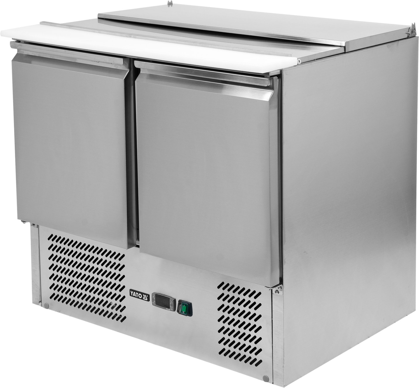 Table réfrigéré 2-portes pour salades avec couvercle inox | YATO YG-05262