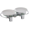 Chauffe-plat de table à bougies chauffe-plat, métal chromé, verre | APS 35065
