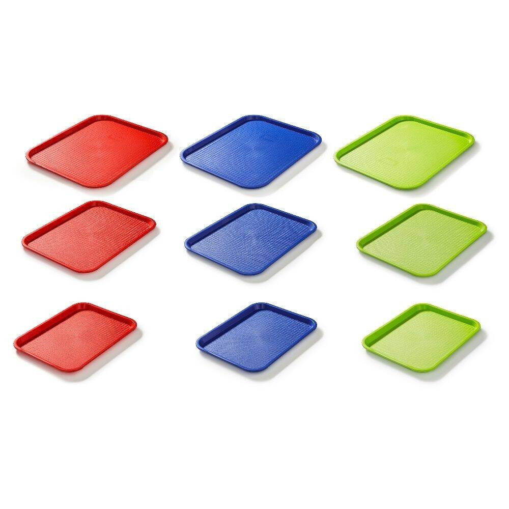 Plateau fast-food bleu, polypropylène, 40x30 cm, rectangulaire | FORGAST FG12524