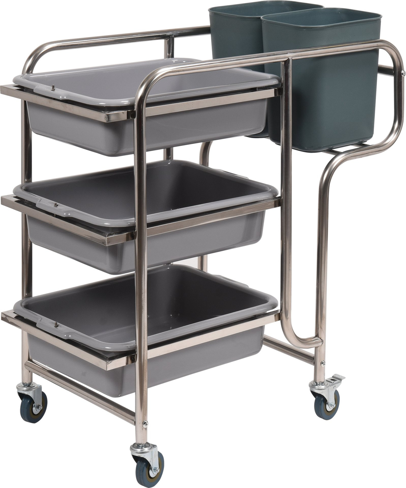 Chariot de service à 3 étagères avec 5 bacs | YATO YG-09101