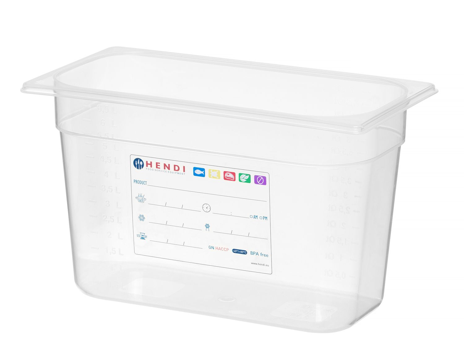 Récipient GN 1/3 prof. 20 cm en polypropylène HACCP | HENDI 880258
