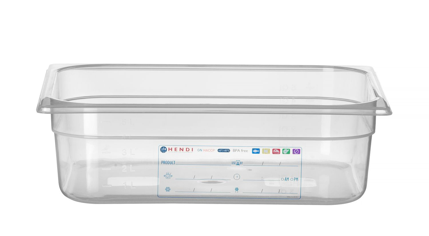 Bac GN 1/2 prof. 10 cm en polypropylène HACCP | HENDI 880173