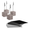Porte-cartes, set - 4 porte-cartes et 30 cartes de description, 3x3x12 cm | APS 71494