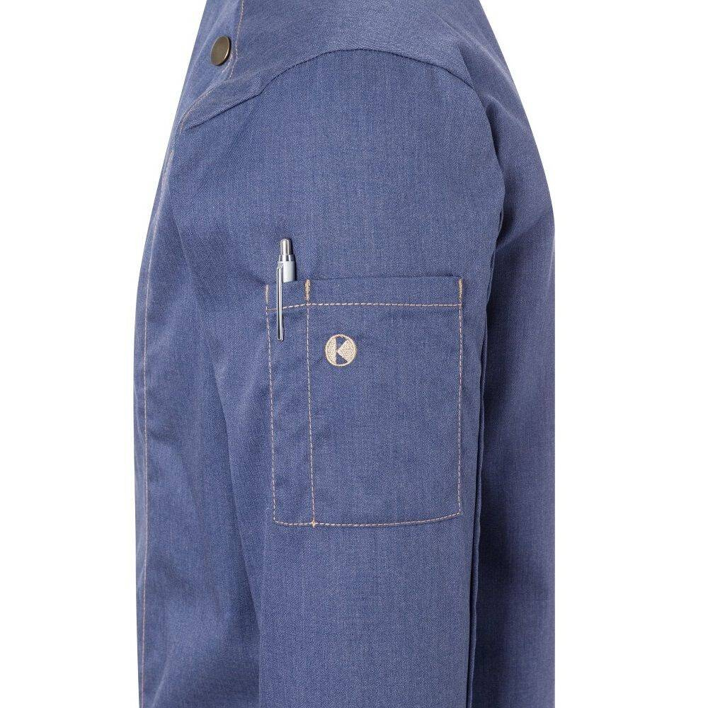 Veste de cuisine homme Jeans-Style bleu vintage | KARLOWSKY JM 24-15