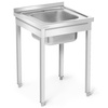Table inox avec évier 1 bac 60x60x85 à visser | FORGAST FG15334