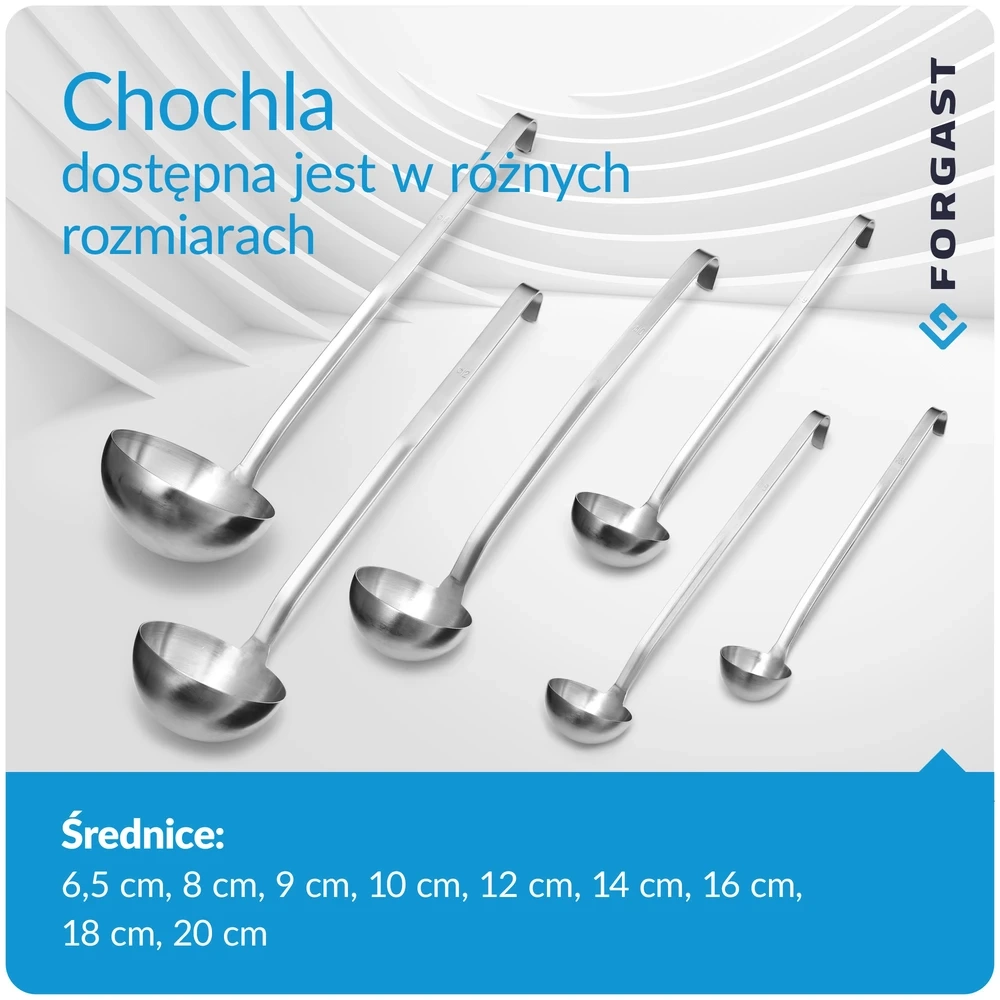Louche monobloc 130 ml, diamètre 8 cm, longueur 35 cm | FORGAST FG11080