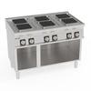 Cuisinière professionnelle électrique sur support ouvert 6 plaques carrées 22x22 cm | TECNOINOX 716014