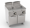Friteuse à gaz double cuve 2 x 13 L 24 kW avec soubassement fermé et zone froide | TECNOINOX 713133