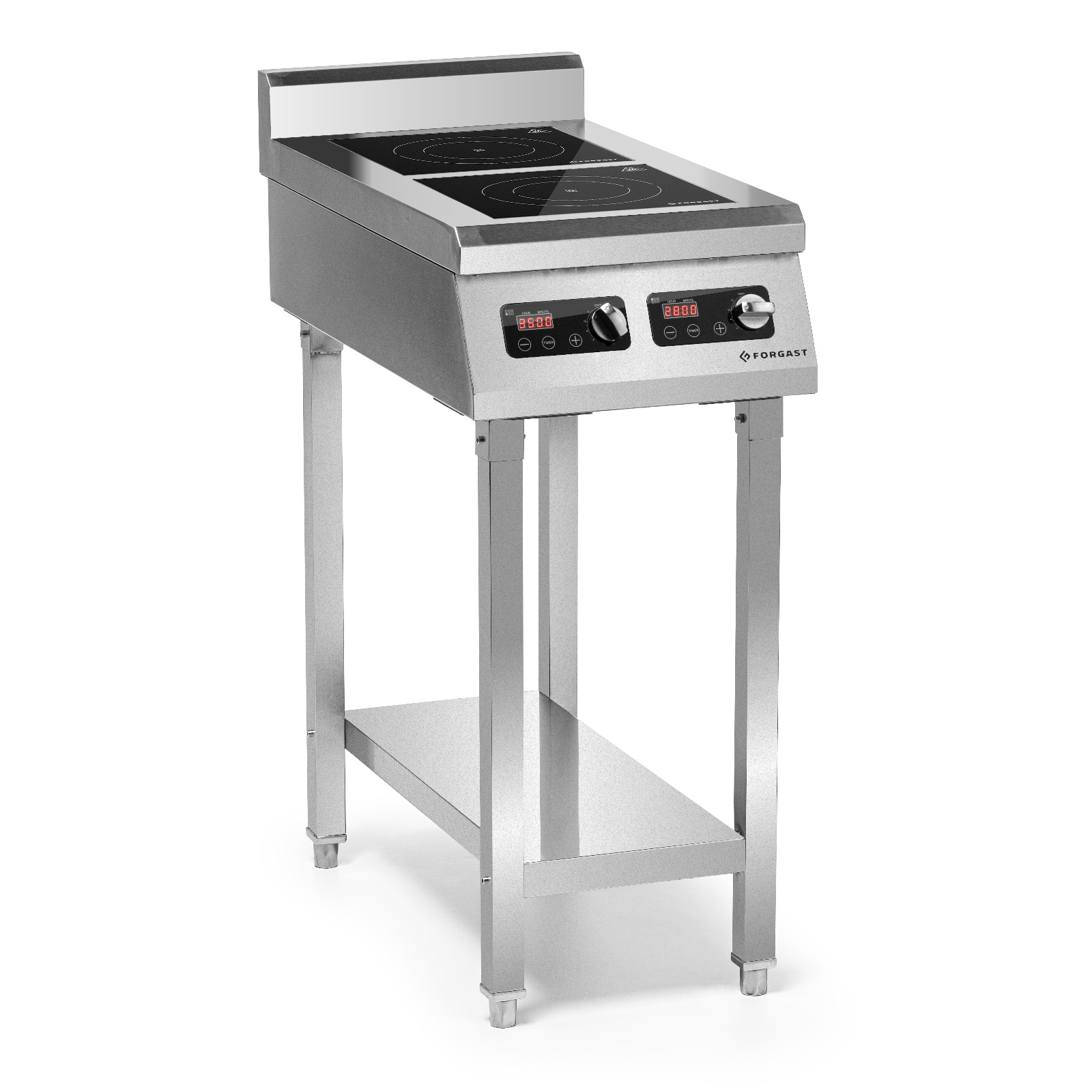 Cuisine à induction 2 zones avec soubassement, 2x3,5 kW, 400 V | FORGAST FG09036