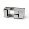 Table inox avec évier 1 bac, placard et bloc de tiroirs et placard 270x60x85 cm | FORGAST