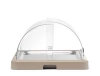 Vitrine réfrigérée simple roll-top Duo UNIQ conçue par Robert Bronwasser, beige, 46x35x22 cm | HENDI 871942
