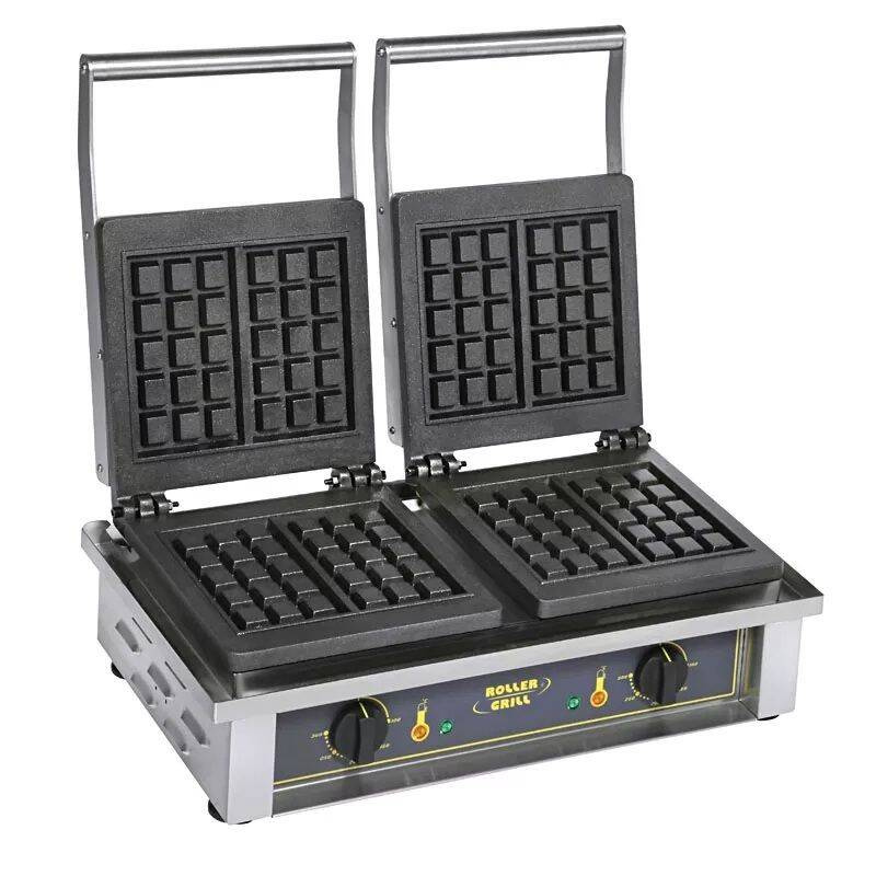 Gaufrier électrique double, 4 gaufres, 10x18x2,2 cm, 3,2 kW | ROLLER GRILL GED 10