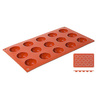 Moule à pâtisserie en silicone demi-sphères, 15 cavités de 4 cm de diamètre | CONTACTO 6630/415