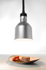 Lampe chauffante pour plats suspendue cylindrique, argentée, 17,5 cm, 0,25 kW | HENDI 273883