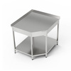 Table de travail d’angle en acier inoxydable avec étagère 86,8x70x85 cm | FORGAST