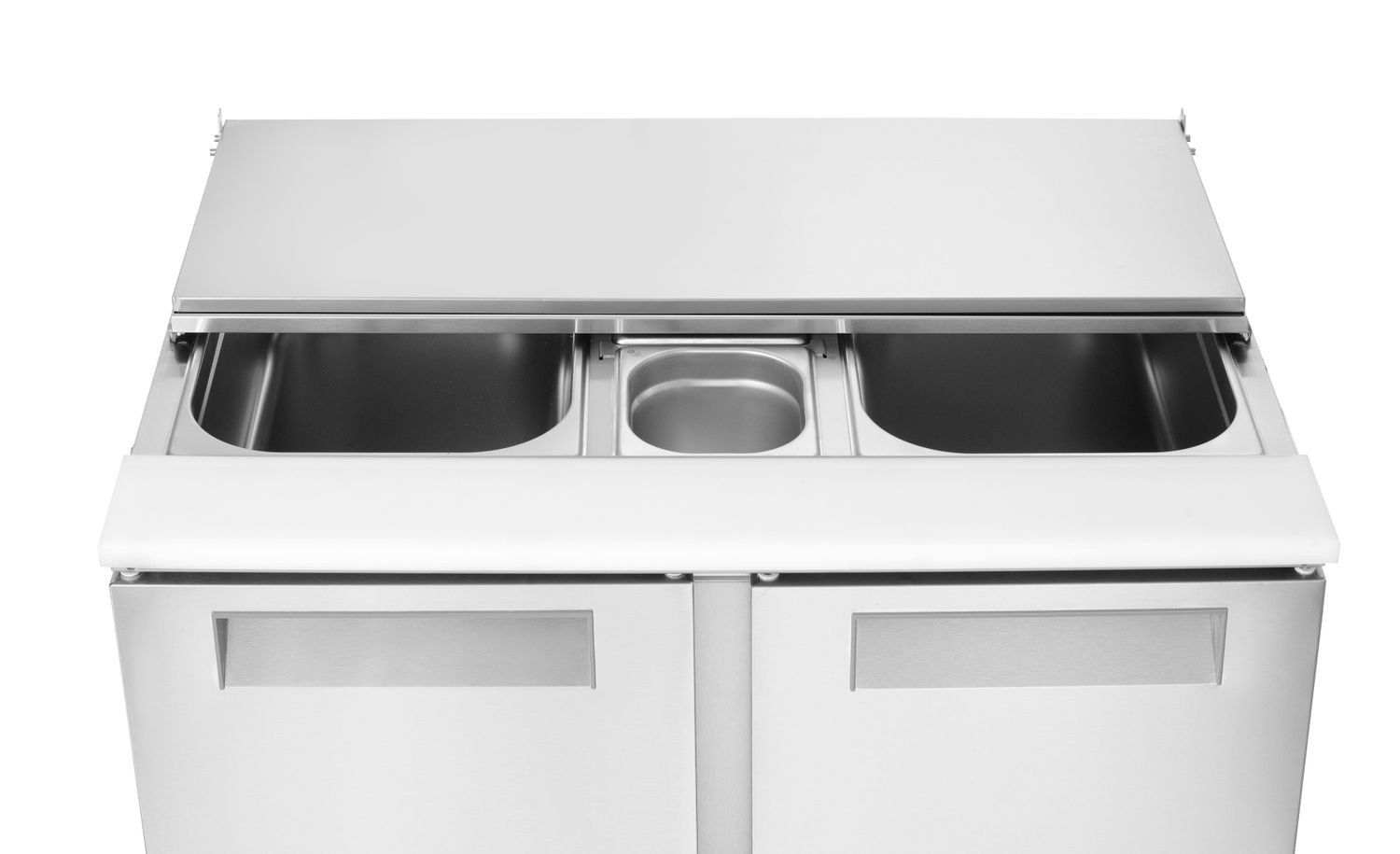 Table réfrigérée à salades 2-portes avec couvercle rabattable, 247 l, 90x70x86 cm, 145 W | ARKTIC 236161