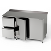 Table de travail en acier inoxydable avec placard et bloc de tiroirs 150x60x85 cm | FORGAST