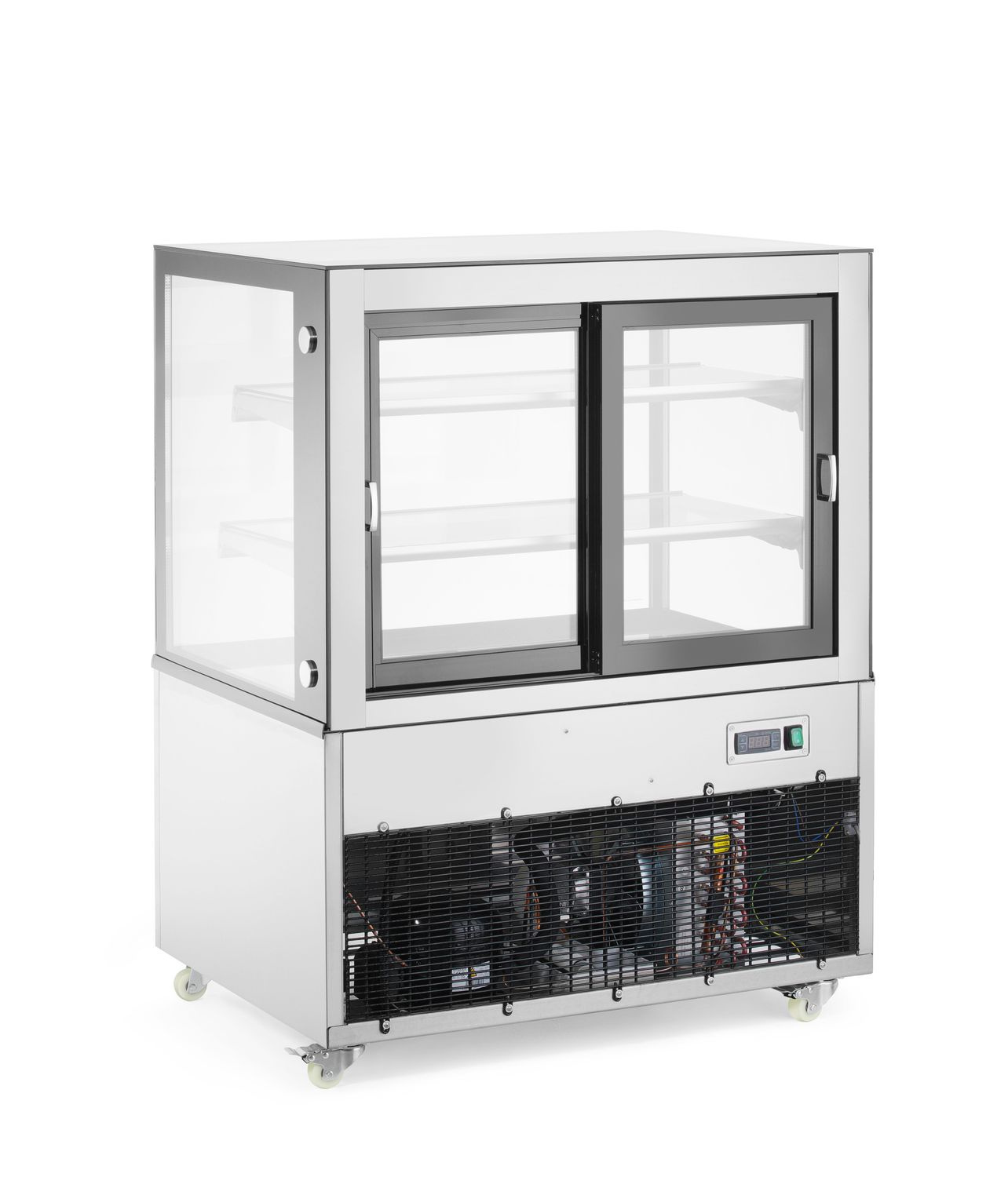 Vitrine réfrigérée 2 étagères 300 L, acier inoxydable, LED, 0-6°C | ARKTIC 233337