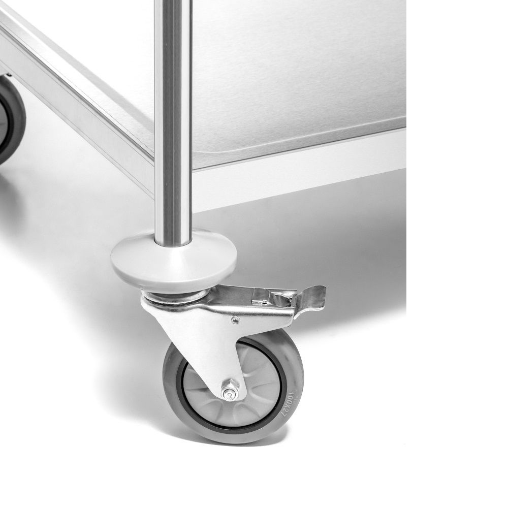Chariot de service en acier inoxydable 4 étagères pliable | FORGAST FG01014