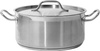 Casserole basse en acier inoxydable - cap. 8 L avec couvercle | YATO YG-00042