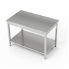 Table de travail centrale en acier inoxydable avec étagère 100x70x85 cm | FORGAST