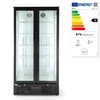 Réfrigérateur de bar pour boissons 2-portes 458 l, aluminium, noir, dégivrage automatique | ARKTIC 233931