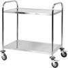 Chariot de service inox à 2 étagères pliable | YATO YG-09090
