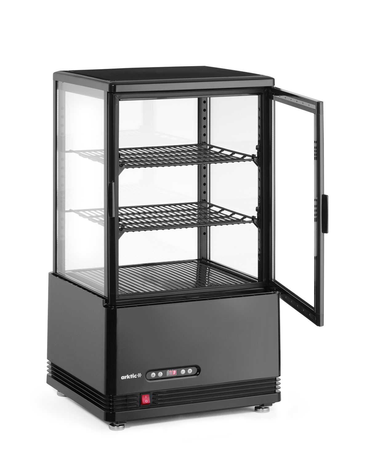 Vitrine réfrigérée 58 l, noire, LED, dégivrage automatique | HENDI 233627
