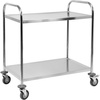 Chariot de service inox à 2 étagères pliable | YATO YG-09090