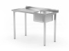 Table avec évier à 1 bac, 100x60x85 cm | HENDI 816783